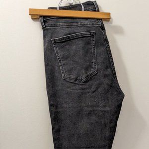 Denim Forum by Aritzia Organic Cotton Black Button Up Jeans